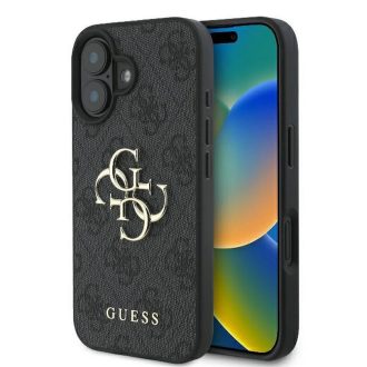 GUESS tok iPhone 16 GUHCP16S4GMGGR (4G PU Big Logo) Fekete
