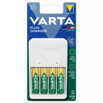 VARTA plug töltő 57657 + 4×R6 (AA) 2100mAh akkumulátor