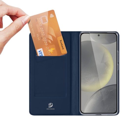 DUX DUCIS Flip tok kártyatartóval SKIN PRO  SAMSUNG S24 FE kék
