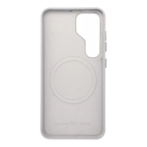 LEATHER MAG COVER bőrhatású tok Samsung S25  Magsafe kompatibilis szürke