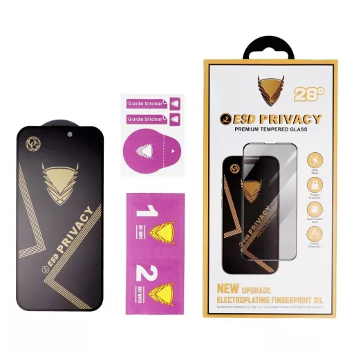 6D prémium privacy (betekintésgátló) üvegfólia OG Xiaomi Redmi Note 14 4G / 5G fekete