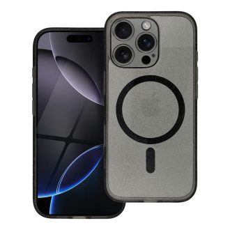   Clear Mag Cover tok iPhone 16 PRO  (STR / kameravédős) Magsafe kompatibilis fekete glitter