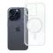 iPhone 15 PRO Clear Mag Cover tok (STR / kameravédelem) – Magsafe kompatibilis – átlátszó csillámos