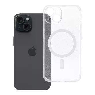   Clear Mag Cover tok iPhone 14  (STR / kameravédős) Magsafe kompatibilis átlátszó glitter