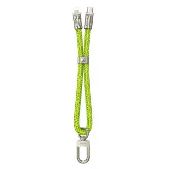   Hoco USB-C – Lightning töltőkábel GH5 PD 20W kulcstartó 0,22 m fluoreszkáló zöld