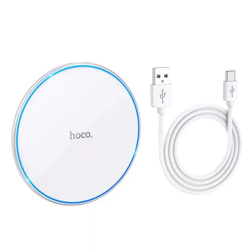 Hoco vezeték nélküli töltő világítással 2A 15W CW6 Pro fehér