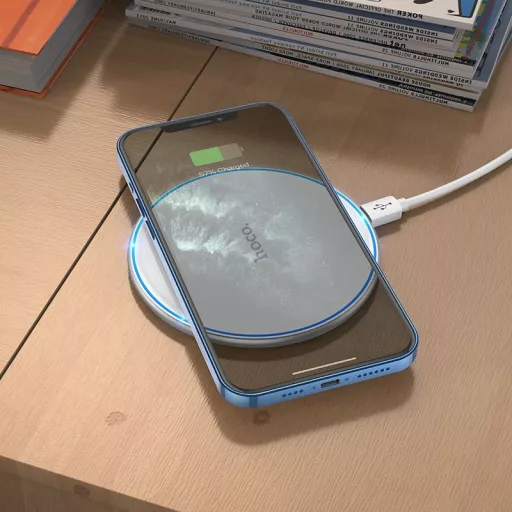Hoco vezeték nélküli töltő világítással 2A 15W CW6 Pro fehér