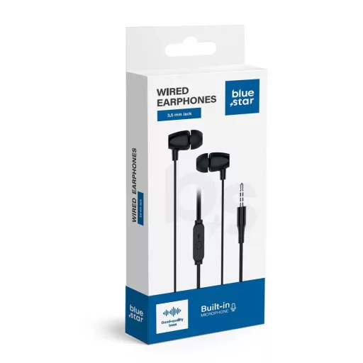 Blue Star vezetékes fülhallgató 3,5 mm jack PA-E67 1,2 m fekete