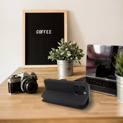 FOLIO Side Magnet Flip tok iPhone 16 PRO MAX fekete