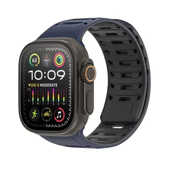   DUX DUCIS CS mágneses szilikon szíj Apple Watch 42/44/45/46/49 mm kék-fekete
