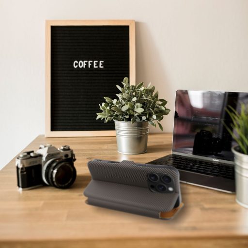 FOLIO Side Magnet Flip tok iPhone 16 barna