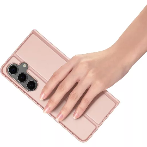 DUX DUCIS Flip tok kártyatartóval SKIN PRO  SAMSUNG S25 rózsaszín