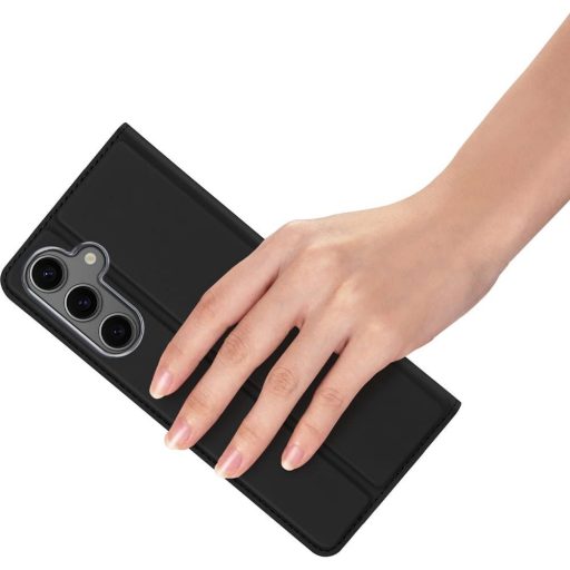 DUX DUCIS Flip tok kártyatartóval SKIN PRO  SAMSUNG S25 Plus fekete