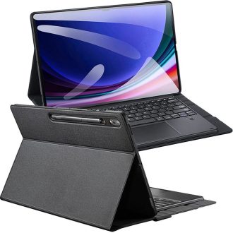  DUX DUCIS tok DK, összecsukható, háttérvilágításos vezeték nélküli billentyűzettel SAMSUNG Tab S10 Ultra/S9 Ultra/S8 Ultra fekete