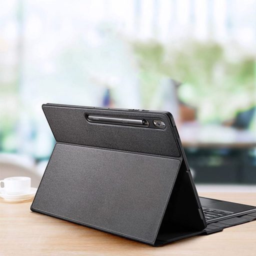 DUX DUCIS tok DK, összecsukható, háttérvilágításos vezeték nélküli billentyűzettel SAMSUNG Tab S10 Ultra/S9 Ultra/S8 Ultra fekete