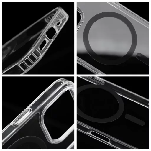 iPhone 12 / 12 PRO Drop Glue Colorful Ring Mag Cover tok – Magsafe kompatibilis – fekete