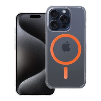   Drop Glue Colorful Ring Mag Cover tok iPhone 15 PRO  Magsafe kompatibilis narancssárga