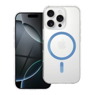   Drop Glue Colorful Ring Mag Cover tok iPhone 15 PRO  Magsafe kompatibilis világoskék