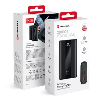   Forcell F-Energy Energo P20K2 powerbank 20000 mAh QC3.0 PD 3A 22,5W fekete