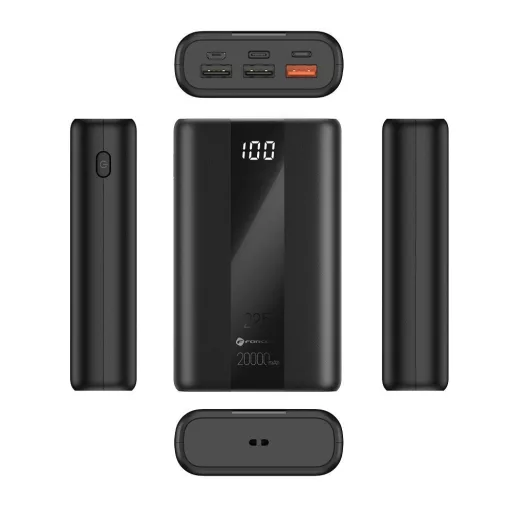 Forcell F-Energy Energo P20K2 powerbank 20000 mAh QC3.0 PD 3A 22,5W fekete