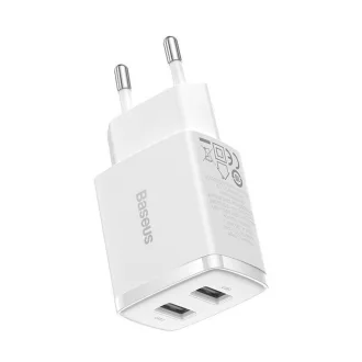   BASEUS hálózati töltő 2×USB-A 2,1A 10,5W CCXJ010202 fehér