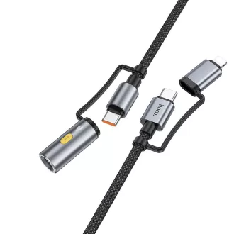   USB-C / Lightning – USB-C / szivargyújtó all-in-one kábel Hoco U138 PD 3A 60W 1,2 m szürke