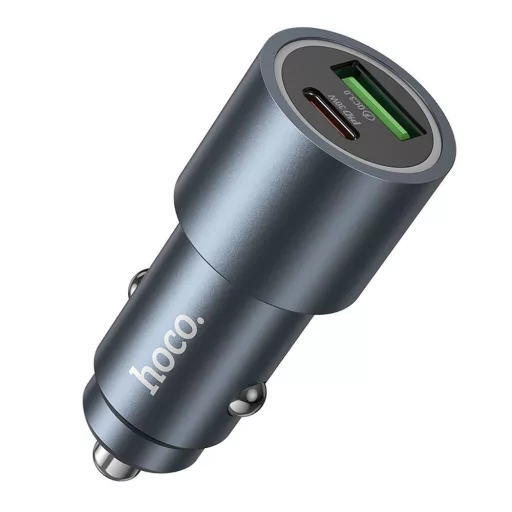 Hoco autós töltő USB-A + USB-C PD QC3.0 48W Z60 fekete
