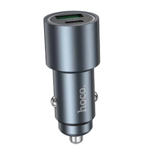Hoco autós töltő USB-A + USB-C PD QC3.0 48W Z60 fekete