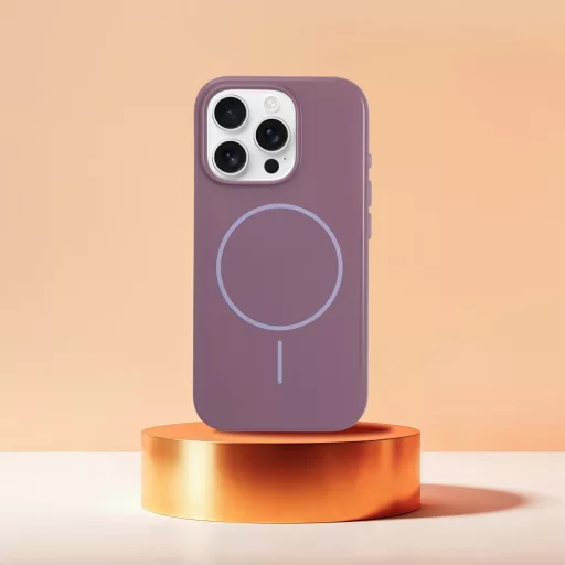 Glossy Mag Cover tok iPhone 15  Magsafe kompatibilis lila