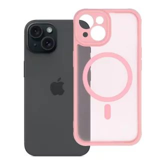   Full Matte Mag Cover tok iPhone 15  Magsafe kompatibilis rózsaszín