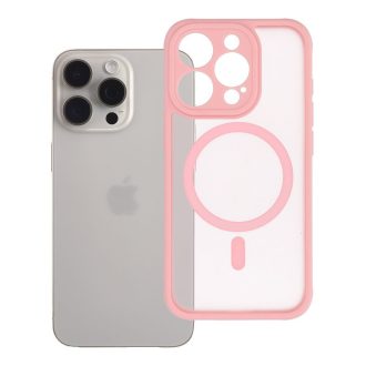   Full Matte Mag Cover tok iPhone 15 PRO  Magsafe kompatibilis rózsaszín
