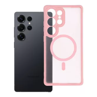   Full Matte Mag Cover tok Samsung S25 ULTRA  Magsafe kompatibilis rózsaszín