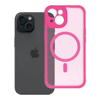   Full Matte Mag Cover tok iPhone 15  Magsafe kompatibilis rózsaszín