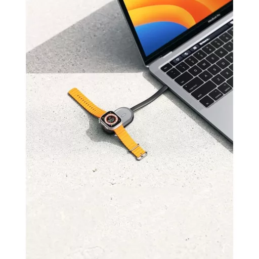 Veger powerbank Apple Watch-hoz W0102 1200 mAh Pomme fekete