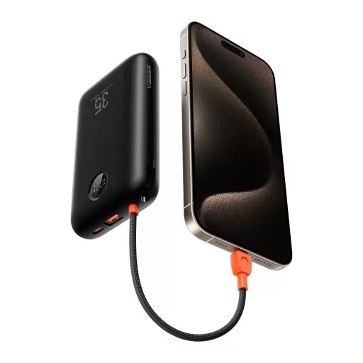 Veger powerbank K2 W2068 PD QC3.0 35W 20000 mAh beépített USB-C / Lightning kábelekkel fekete