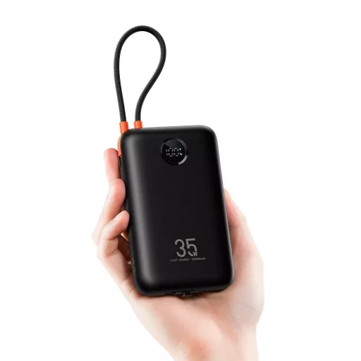 Veger powerbank K2 W2068 PD QC3.0 35W 20000 mAh beépített USB-C / Lightning kábelekkel fekete