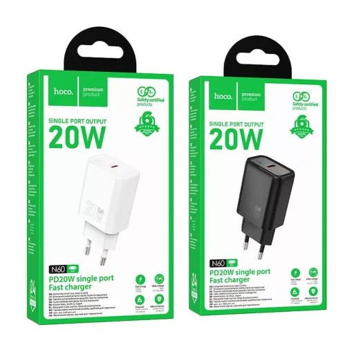 Hoco hálózati töltő USB-C QC PD 20W N60 fehér