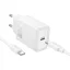 Hoco hálózati töltő USB-C QC PD 20W + USB-C – Lightning kábel N60 fehér