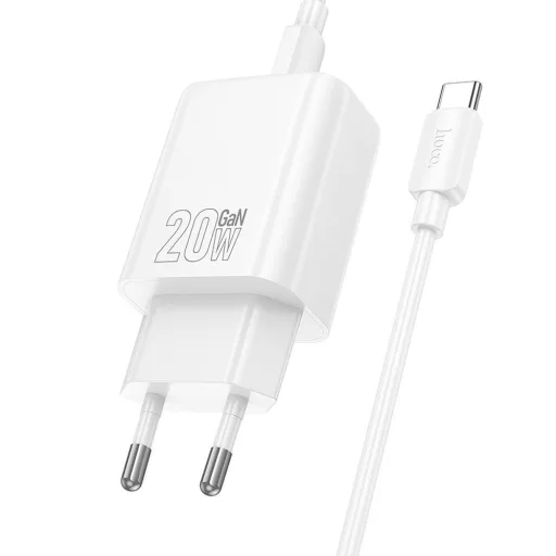Hoco hálózati töltő USB-C QC PD 20W + USB-C – Lightning kábel N60 fehér