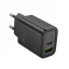 Hoco hálózati töltő USB-A + USB-C QC3.0 PD 3A 20W N61 fekete
