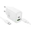 Hoco hálózati töltő USB-A + USB-C QC3.0 PD 3A 20W + USB-C – USB-C kábel N61 fehér