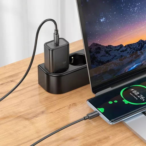 Hoco hálózati töltő USB-C QC PD 30W N62 fekete