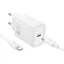 Hoco hálózati töltő USB-C QC PD 30W + USB-C – USB-C kábel N62 fehér