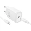 Hoco hálózati töltő USB-C QC PD 30W + USB-C – Lightning kábel N62 fehér