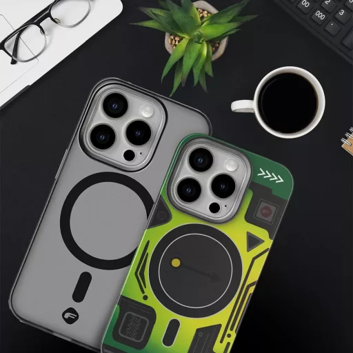 Forcell F-Protect Levels Dual Layer tok Samsung S25  4D technology Magsafe kompatibilis Military Drop-Test cyber zöld