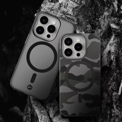 Forcell F-Protect Levels Dual Layer tok Samsung S25 PLUS  4D technology Magsafe kompatibilis Military Drop-Test smoky fekete