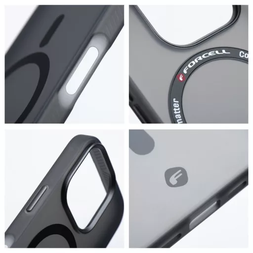 Forcell F-Protect Levels Dual Layer tok Samsung S25 PLUS  4D technology Magsafe kompatibilis Military Drop-Test smoky fekete