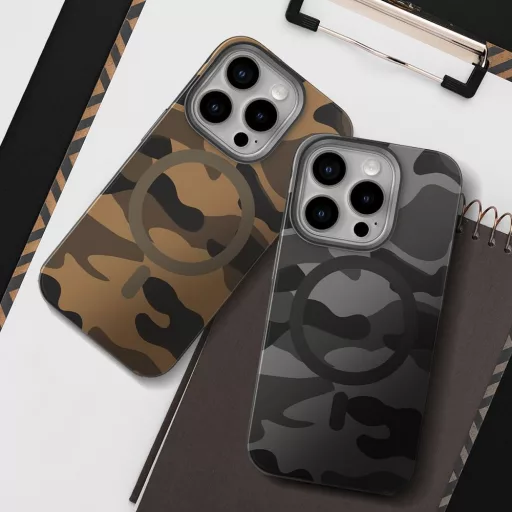 Forcell F-Protect Levels Dual Layer tok Samsung S25 PLUS  4D technology Magsafe kompatibilis Military Drop-Test desert camo