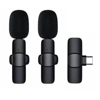   K1 vezeték nélküli csíptetős mikrofon USB-C dupla (2 db) fekete