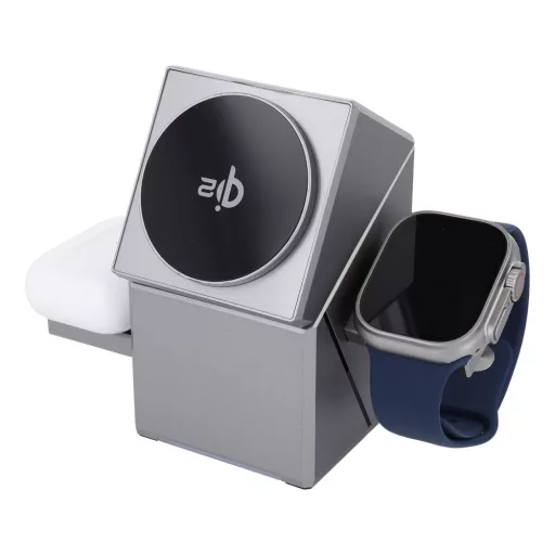 Forcell F-Energy Rotation Cube 3 az 1-ben vezeték nélküli töltő Qi2 MagSafe kompatibilis F-06 ezüst
